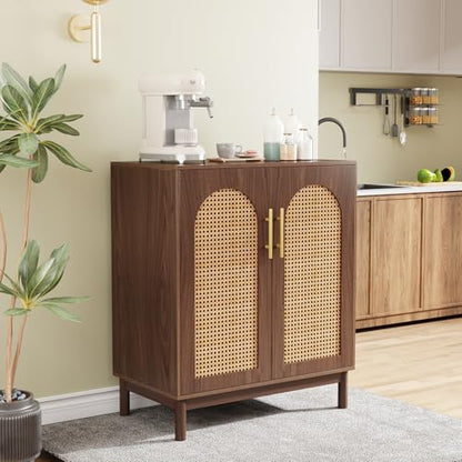 Set of 2 Rattan Sideboard, 59” Buffet Cabinet with Storage, view 7
