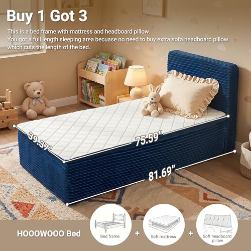 Boneless Bed Frame with Mattress Twin Size, view 4