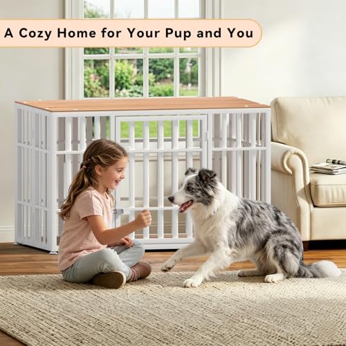 46 Inch Heavy Duty Dog Crate Furniture for Large Dogs, view 7