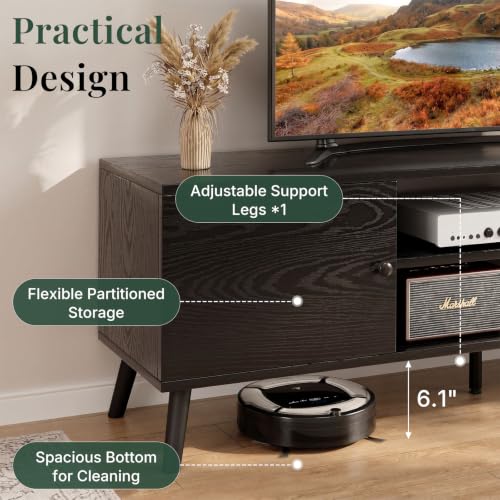 TV Stand for 55 60 inch TV, Modern Mid Century Entertainment Center with Storage, view 7