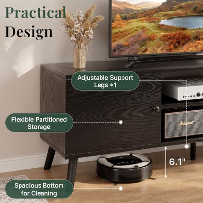 TV Stand for 55 60 inch TV, Modern Mid Century Entertainment Center with Storage, view 7
