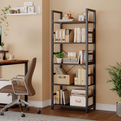 5-Tier Bookshelf, Modern Tall Bookcase Book Shelf Storage Organizer, view 5