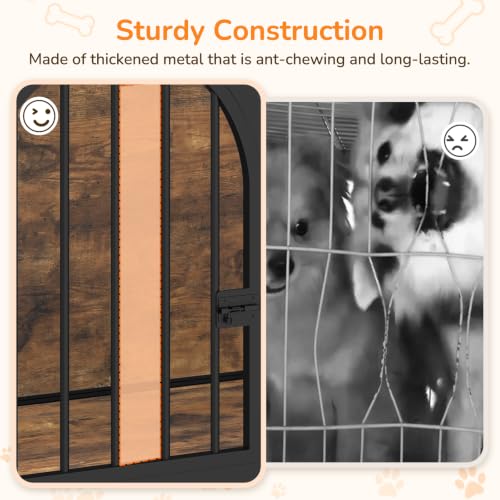 37.4" Dog Crate Furniture Foldable, Assembly-Free Dog Kennel, view 6