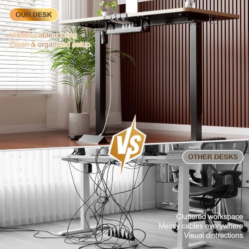 48 Inch Standing Desk with Wheels, USB-C Port, Cable Management, view 5