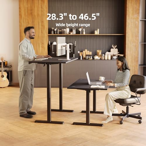 Electric Standing Desk, Adjustable Height Stand up Desks, 48 x 24 Inches Sit Stand up Desk for Home Office Computing, 3-Preset Memory Height Ergonomic Rising Desks, Black