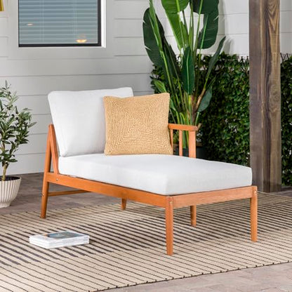 Dekian Modern 3-Piece Spindle-Side Solid Acacia Patio Sectional, Brown
