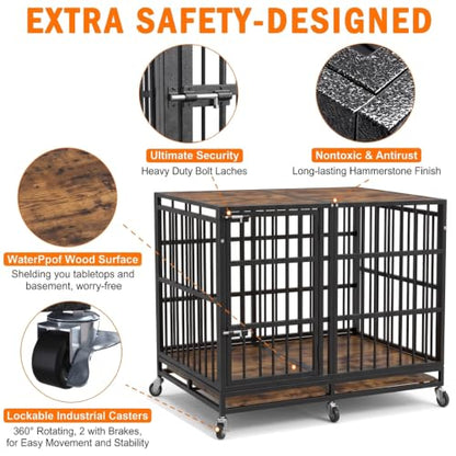 BOLDBONE 54'' Dog Crate Furniture, Dog Kennel Indoor for Large/Giant Dogs, view 3