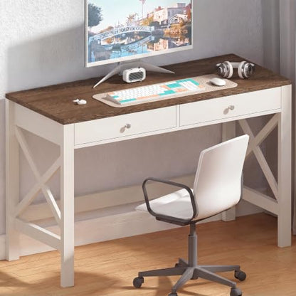 40 Inches Farmhouse Computer Desk with 2 Drawers, view 2