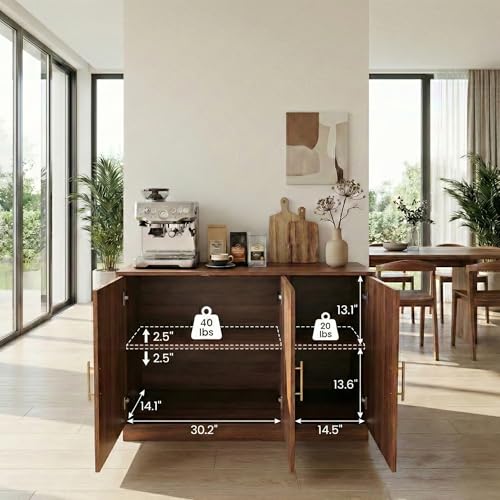46.6" Modern Farmhouse 3 Door Storage Cabinet, view 7