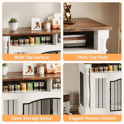 63 Inch Double Dog Crate TV Stand, view 6