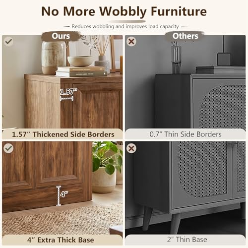 Modern TV Stand for Living Room, 78" W Buffet Cabinet with Storage, view 6