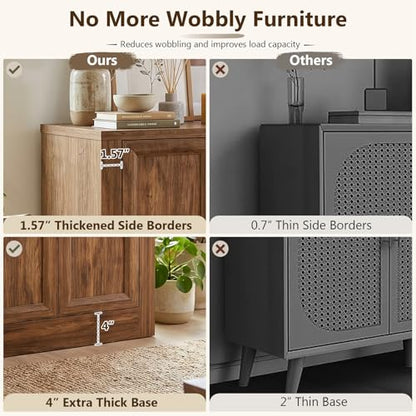 Modern TV Stand for Living Room, 78" W Buffet Cabinet with Storage, view 6