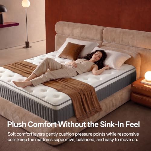 Queen Mattress 12 Inch, Memory Foam Hybrid, Medium Firm, view 3
