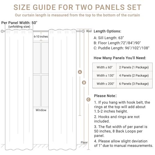 Linen Blackout Curtains for Bedroom 90 Inches Long, Back Tab/Rod Pocket Living Room Drapes, Thermal Insulated Blackout Curtains 2 Panels Set, 50" W x 90" L, Moss Green