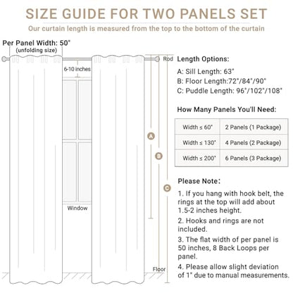 Linen Blackout Curtains for Bedroom 90 Inches Long, Back Tab/Rod Pocket Living Room Drapes, Thermal Insulated Blackout Curtains 2 Panels Set, 50" W x 90" L, Moss Green