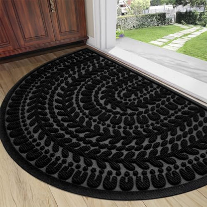 Half Circle Door Mat Front Door Mat Outside Entrance Welcome Mat 17x30, view 2