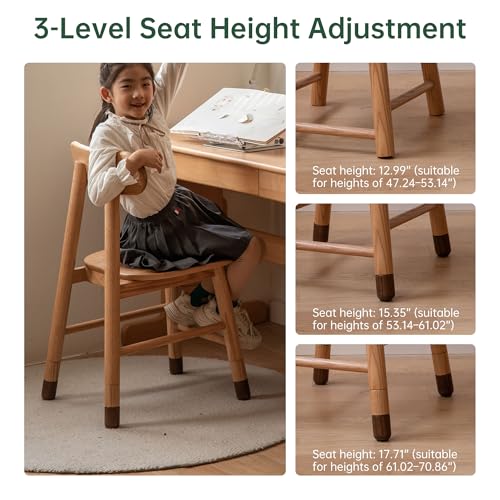 Solid Oak Dining Height Adjustable Dining Chair, view 5