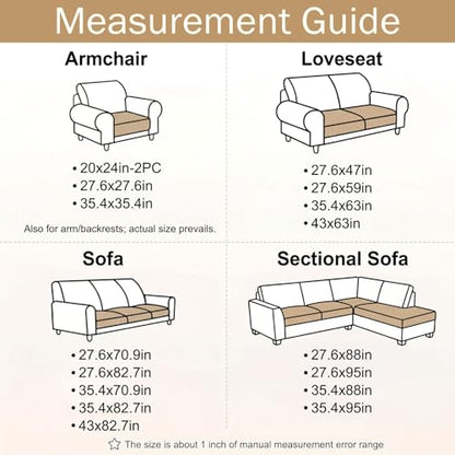 Couch Cover for Dogs Washable, Non Slip Thick Flannel Sofa Protector, Pet Friendly Plush Furniture Cover for Sectional Sofa & Loveseat (Camel, 27.6" x 59")
