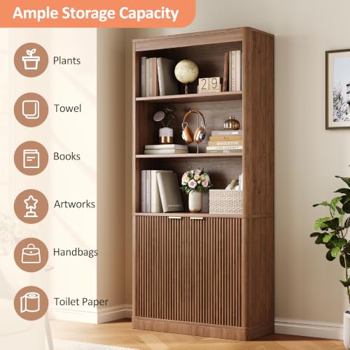 72'' Tall Bookshelf with Doors, view 8