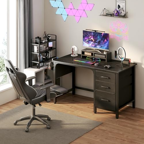 Computer Desk with File Drawers Cabinet, view 3