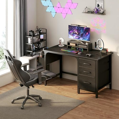 Computer Desk with File Drawers Cabinet, view 3