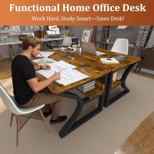 47 X 23.6'' Computer Desk, Home Office Desks w/Shelf Storage, view 7