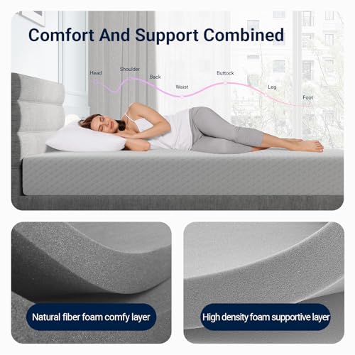 Twin Mattress 8 Inch, Medium Firm Memory Foam Mattress in a Box, view 4