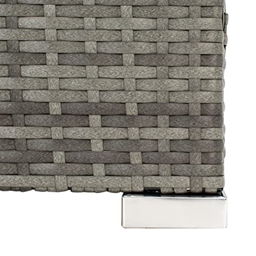 Outdoor - Madalina Sectional Set - Grey & Grey - Steel Frame with Cushion - Contemporary Sectional with Coffee Table - Ideal for Patio, Deck, Porch, Backyard (PAT7509B)
