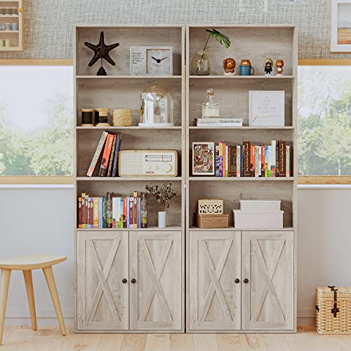 Industrial Bookshelves and Bookcases with Doors Floor Standing 6 Shelf Display, view 5