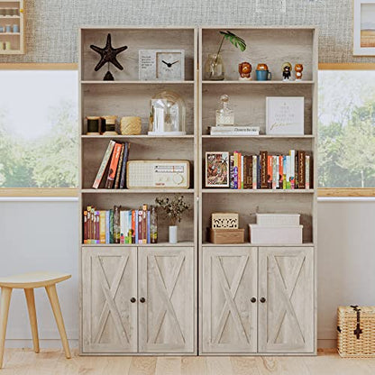 Industrial Bookshelves and Bookcases with Doors Floor Standing 6 Shelf Display, view 5