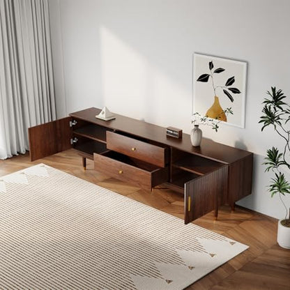 66.9" Mid Century Modern TV Stand for 75 inch TV for Living Room, Walnut, view 6
