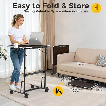 Foldable Standing & Rolling Desk, Upgraded Portable Desk on Wheels, view 5