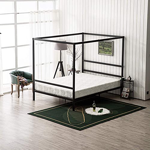 Bonnlo Black Canopy Bed Frame Full with Headboard, view 8