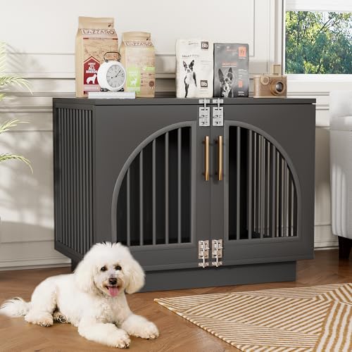 Wooden Dog Crate Furniture End Table, view 2
