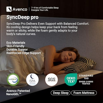 SyncDeep 12 Inch Full Mattress for Deep Sleep, Memory Foam Mattress, view 3