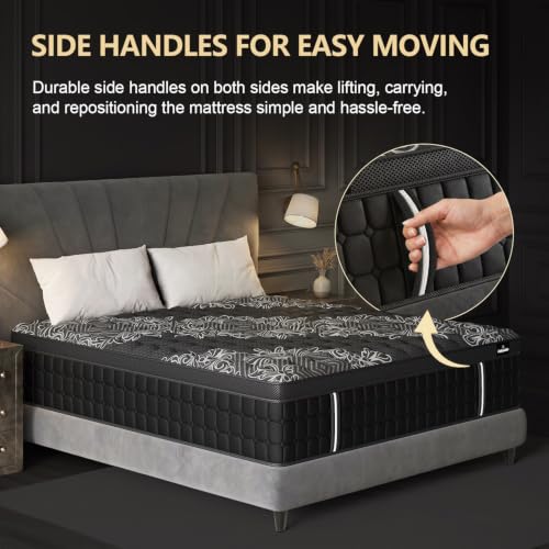 Queen Mattress 14 Inch Hybrid, Cooling-Gel Foam & Pocket Springs, view 8