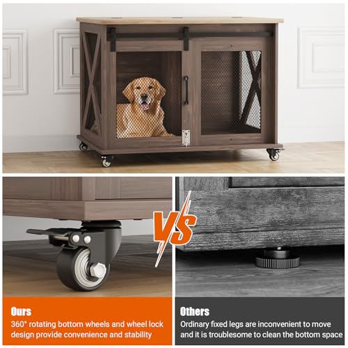 Dog Crate Furniture, 37" Dog Kennel Furniture, Farmhouse Dog Crate, view 4
