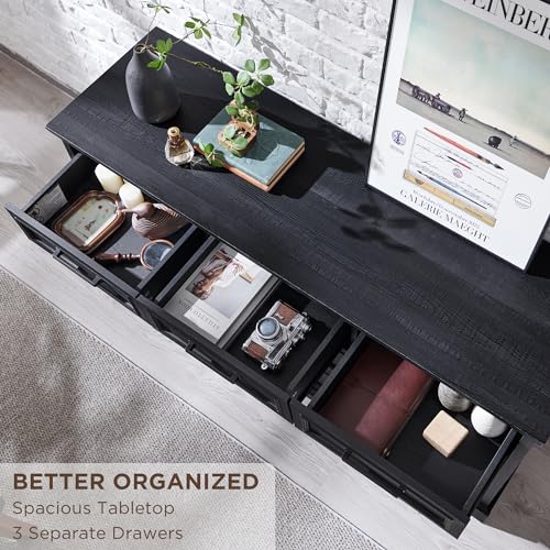 7 Drawer Dresser, 52" Wide Farmhouse Chest for Bedroom, Black, view 4