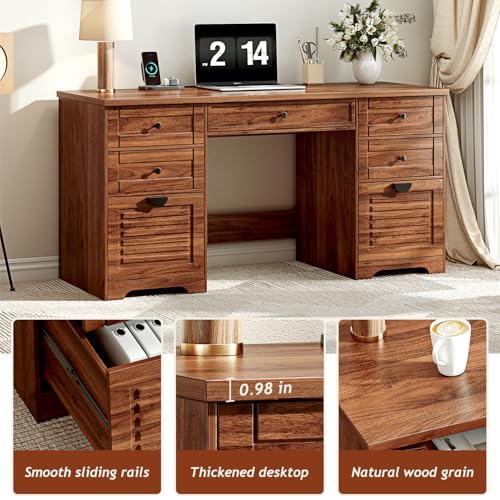 59" Home Office Desks, Executive Desk, view 5