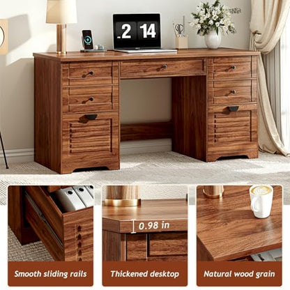 59" Home Office Desks, Executive Desk, view 5