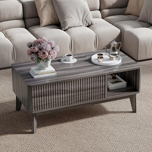 37.4" Rectangular Coffee Table for Living Room, Lift Top, Grey, view 6