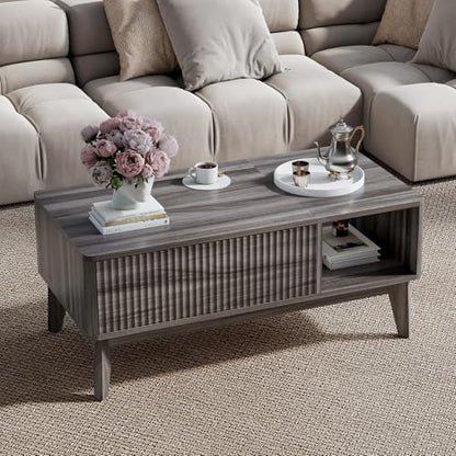 37.4" Rectangular Coffee Table for Living Room, Lift Top, Grey, view 6
