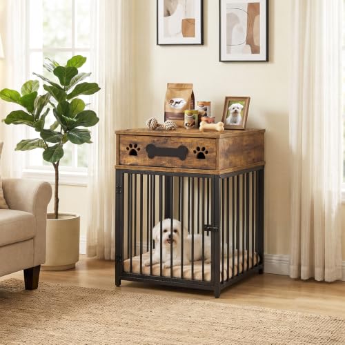 Dog Crate Furniture, Indoor Dog Kennel for Small Dogs, Rustic Brown, view 5