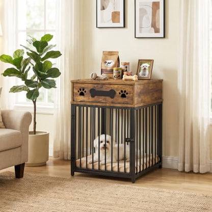 Dog Crate Furniture, Indoor Dog Kennel for Small Dogs, Rustic Brown, view 5