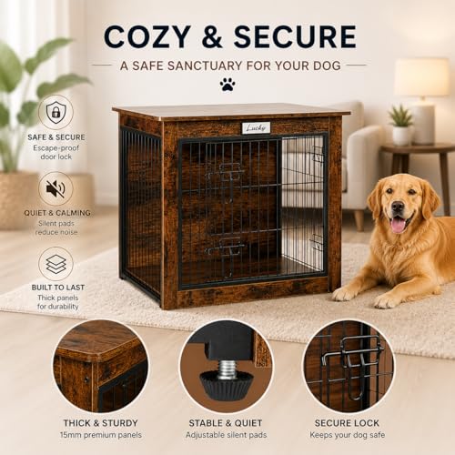 Dog Crate Furniture with Reversible Side Door, view 5