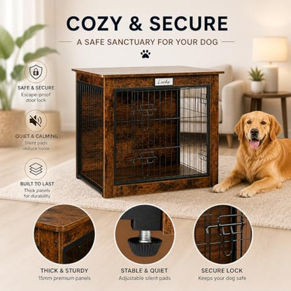 Dog Crate Furniture with Reversible Side Door, view 5