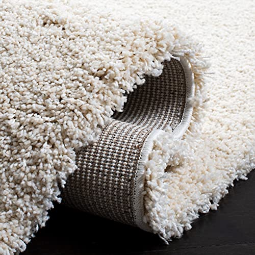 SAFAVIEH Milan Shag Collection Runner Rug - 2' x 6', Ivory, Solid Design, Non-Shedding & Easy to Clean, Plush Thick Pile, Ideal for Hallway, Foyer, Bedroom (SG180-1212)