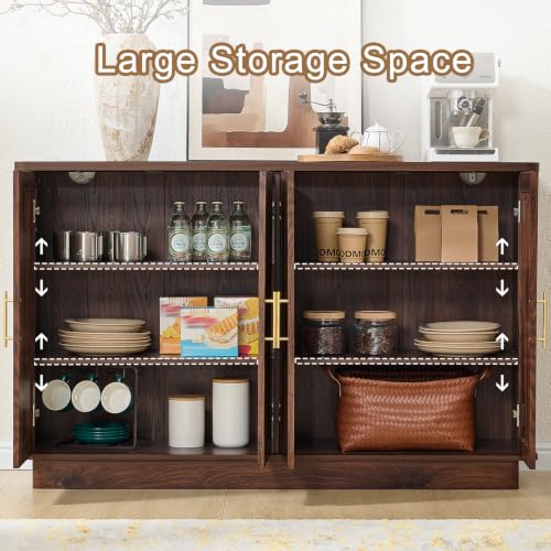 Modern Sideboard Buffet Cabinet with Storage, Walnut, view 4