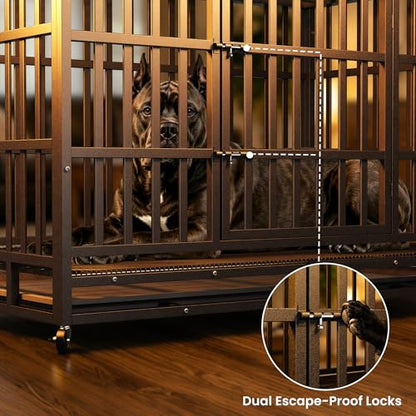 48 Inch Heavy Duty Dog Crate, Indestructible Kennel for Large Dogs, view 3