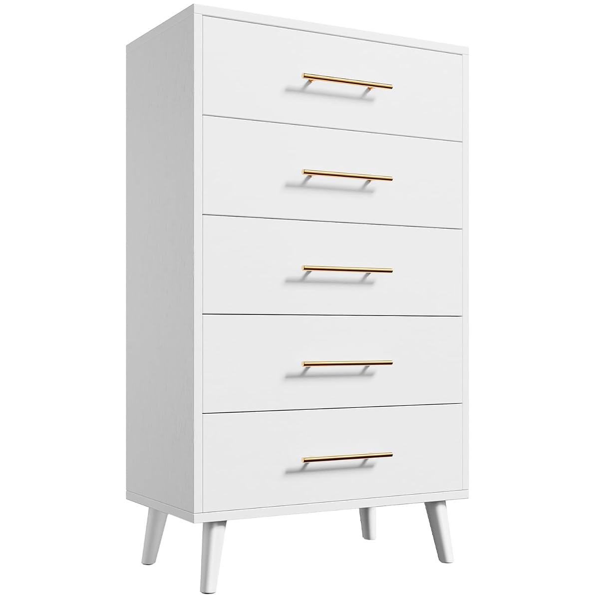 5 Drawer Dresser, Tall Dresser, White
